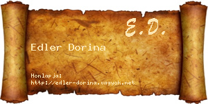 Edler Dorina névjegykártya